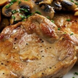 Chuletas de cabeza con champiñon