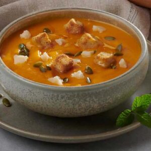 Crema de calabaza con picatostes